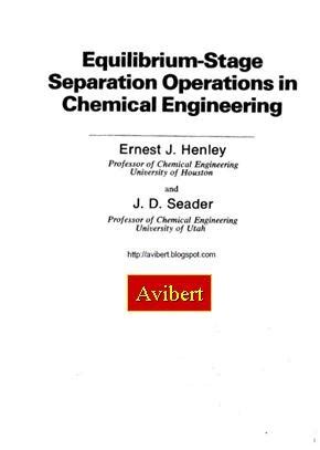 solution manual for equilibrium stage separation operation in chemical engineering PDF