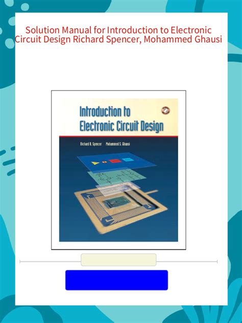 solution manual for introduction to electronic circuit design Reader