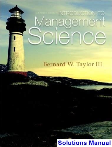 solution manual for introduction to management science 11th edition by taylor pdf Reader
