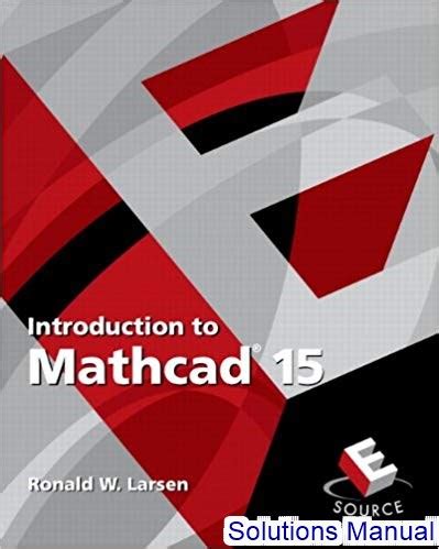 solution manual for introduction to mathcad 15 pdf Ebook Doc