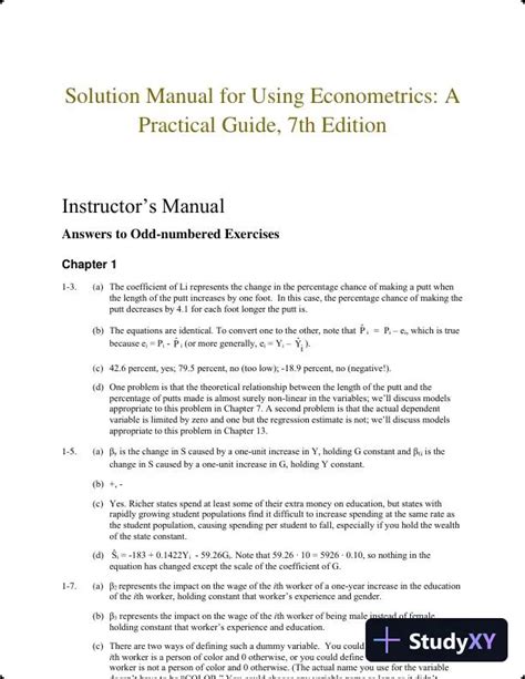 solution manual for learning and practicing econometrics Kindle Editon