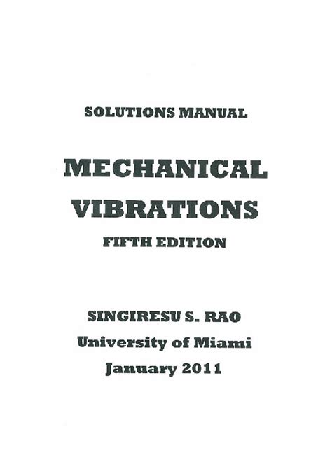 solution manual for mechanical vibrations by rao pdf Reader