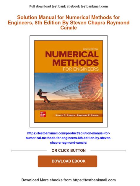 solution manual for numerical analysis steven chapra Kindle Editon