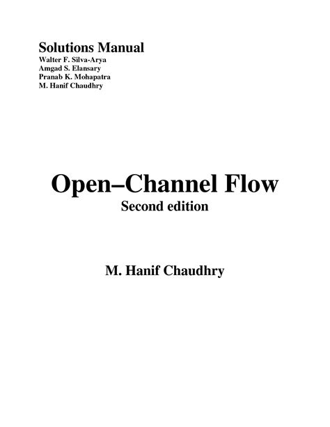 solution manual for open channel flow henderson Doc