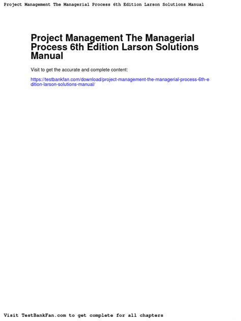 solution manual for project management by larson pdf Doc