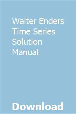 solution manual for walter enders time series Epub