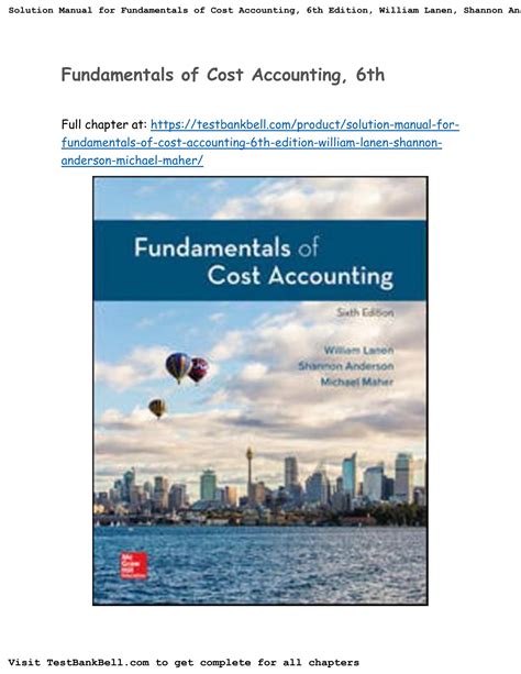 solution manual fundamentals of cost accounting lanen Epub