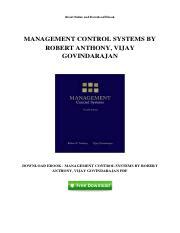 solution manual management control systems robert anthony Ebook Kindle Editon