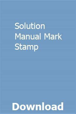 solution manual mark stamp PDF