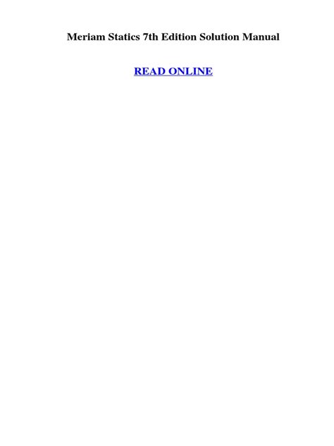 solution manual meriam statics 7 edition pdf Doc