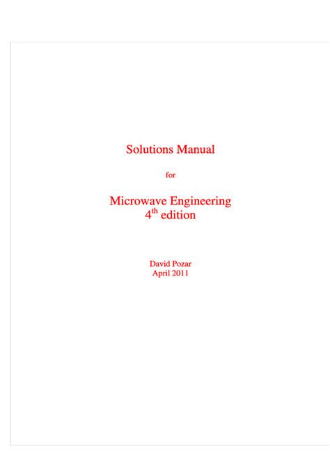 solution manual microwave engineering pdf Reader