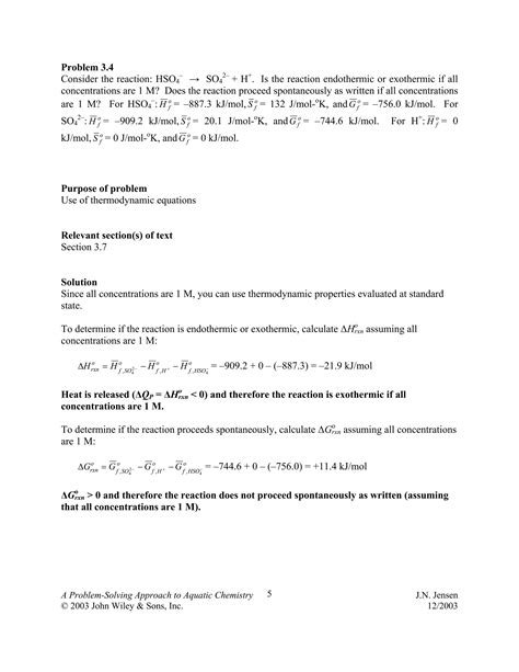 solution manual of a problem solving approach to aquatic chemistry pdf by jensen Doc