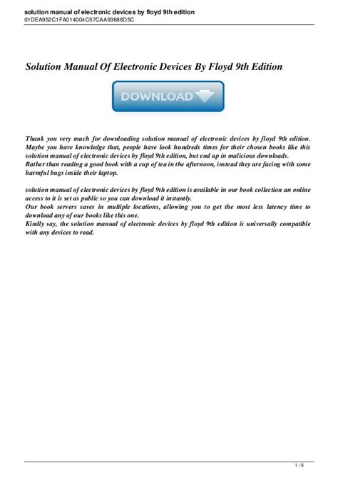 solution manual of electronic devices by floyd 9th Doc