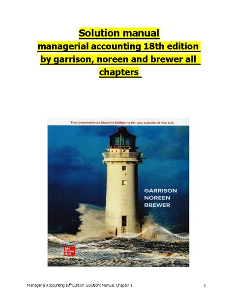 solution manual of managerial accounting by garrison Doc