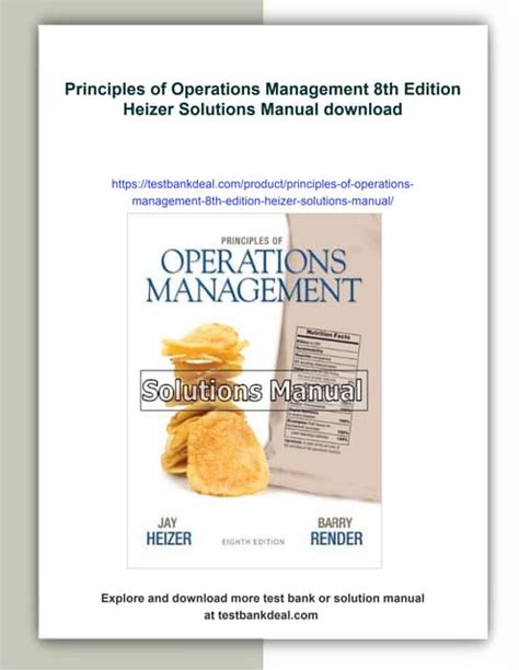 solution manual of operations management by heizer 8th edition PDF