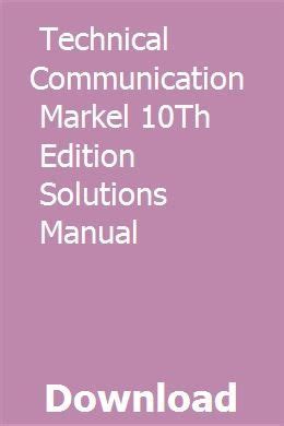 solution manual of technical communication 10th ed Reader