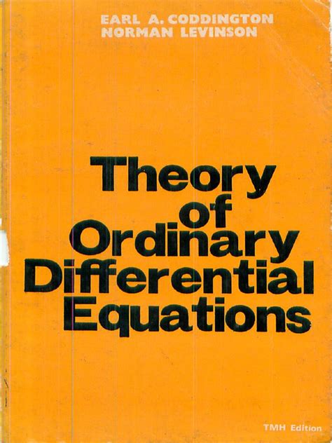 solution manual of theory of ordinary differential equations by coddington Kindle Editon