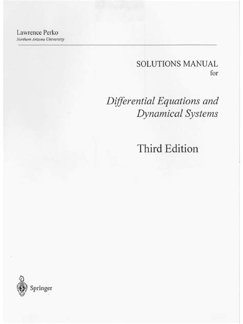 solution manual perko differential equations and dynamical Doc