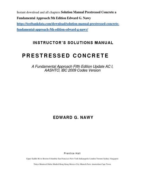 solution manual prestressed concrete nawy Doc