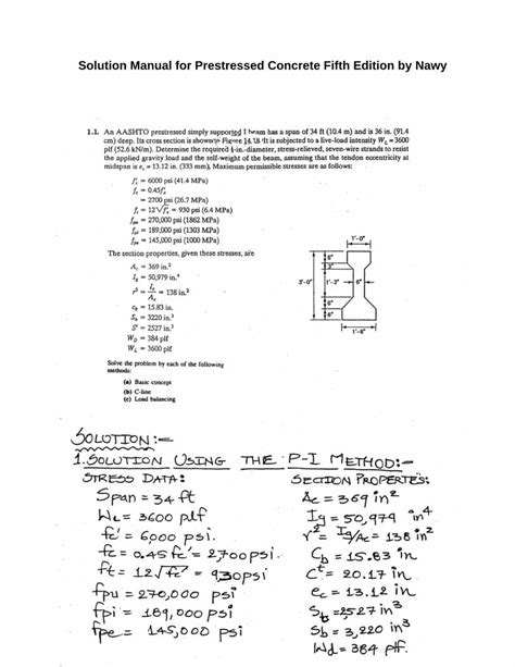 solution manual prestressed concrete nawy Doc