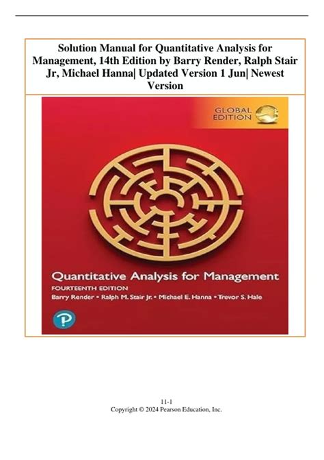 solution manual quantitative analysis for management render Kindle Editon