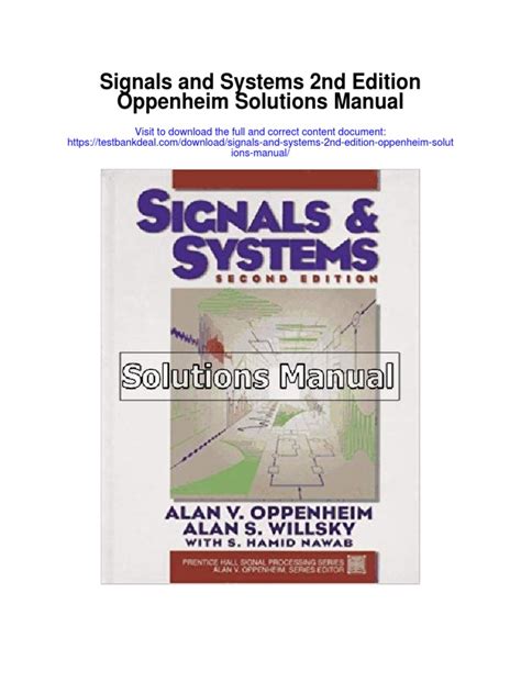 solution manual signals systems oppenheim PDF