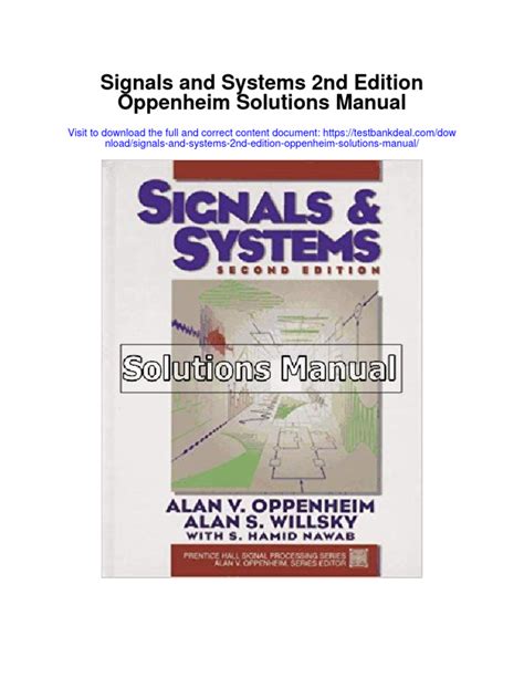 solution manual signals systems oppenheim 2nd edition Reader