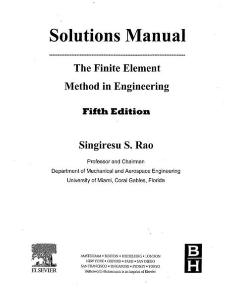 solution manual singiresu s rao pdf PDF
