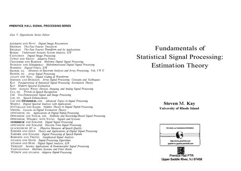 solution manual statistical signal processing estimation kay Epub