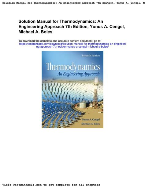 solution manual thermodynamics cengel 7th Ebook Kindle Editon