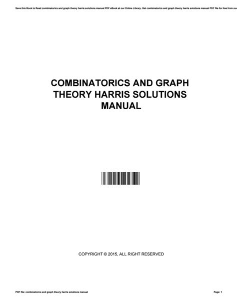solution manual to combinatorics and graph theory Reader