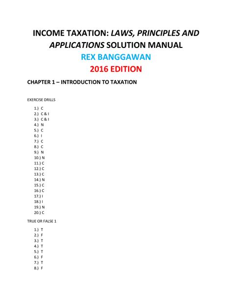 solution manual to fundamentals of taxation 2013 pdf PDF