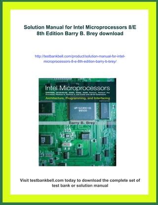 solution microprocessors barry b brey 8th edition Kindle Editon