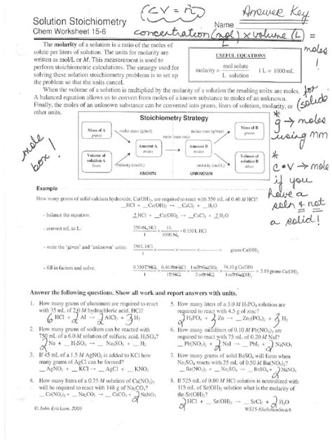 solution stoichiometry name chem worksheet 15 6 46876 pdf Doc