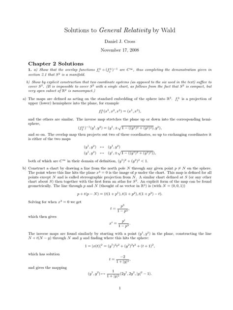 solution to general relativity by wald PDF