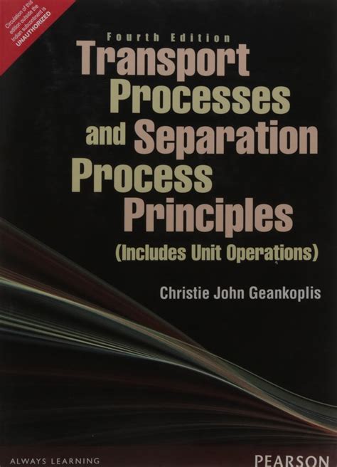 solution transport process and unit operations geankoplis PDF