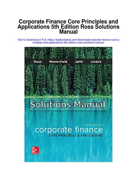 solutions corporate finance core principles and Kindle Editon