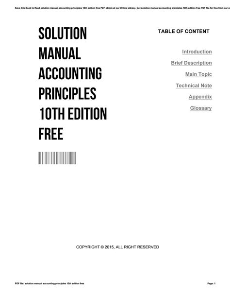 solutions manual accounting principles 10th edition free Reader