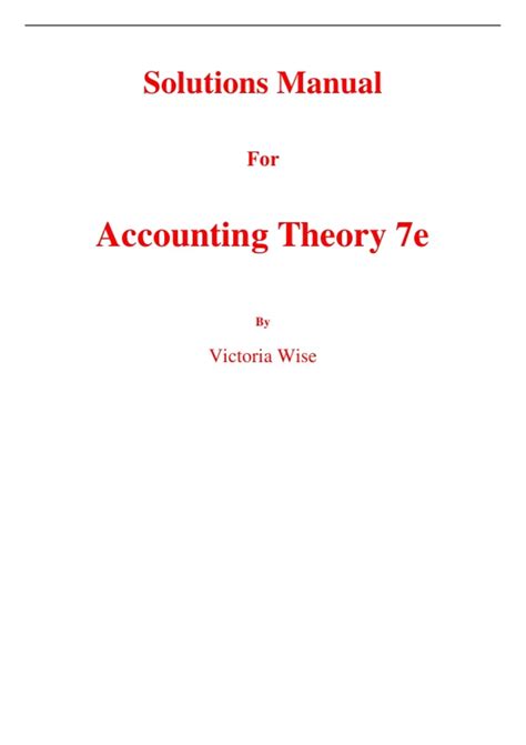 solutions manual accounting theory godfrey Kindle Editon