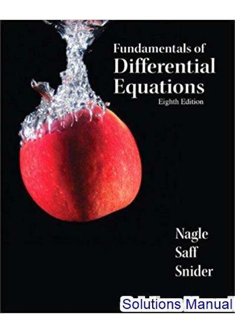 solutions manual differential equation nagle saff PDF