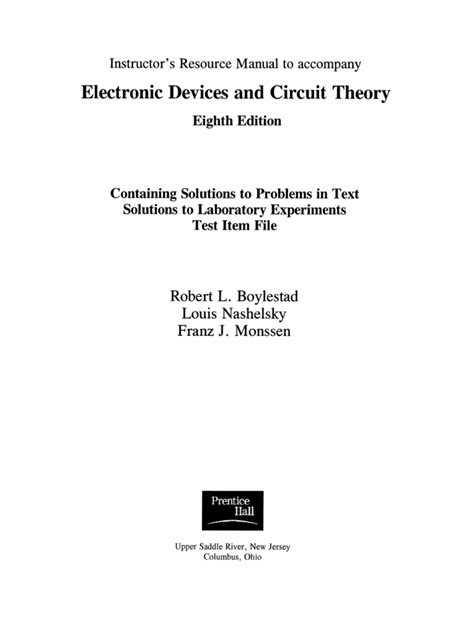 solutions manual electronic devices boylestad pdf Reader