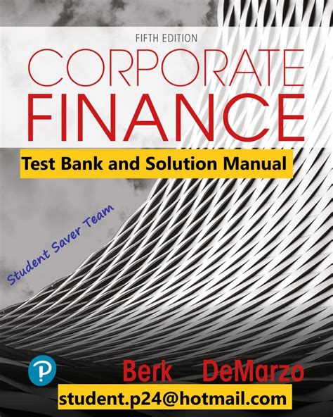 solutions manual for corporate finance jonathan berk Epub