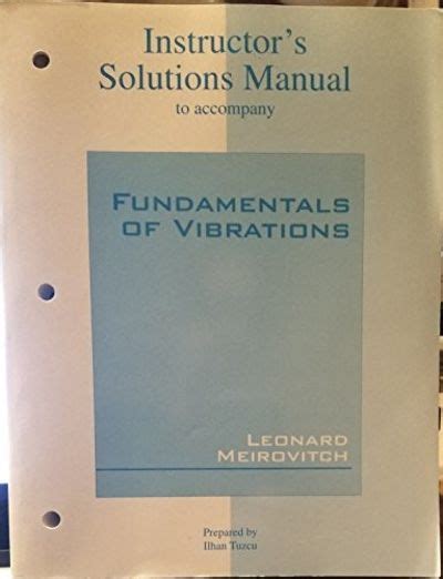 solutions manual for fundamentals of vibrations Epub