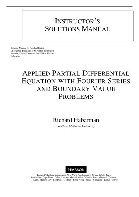 solutions manual for haberman applied partial differential Doc