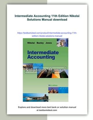 solutions manual intermediate accounting eleventh edition PDF