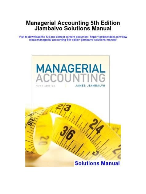 solutions manual managerial accounting jiambalvo edition 5 Epub