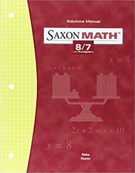 solutions manual saxon math 8 or 7 with prealgebra Kindle Editon