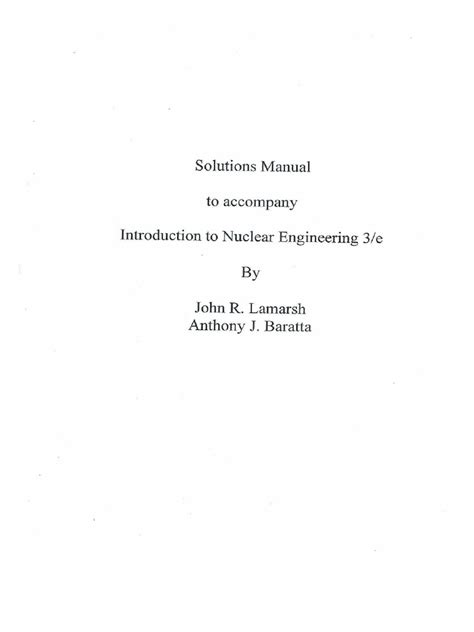 solutions manual to accompany introductory nuclear Reader