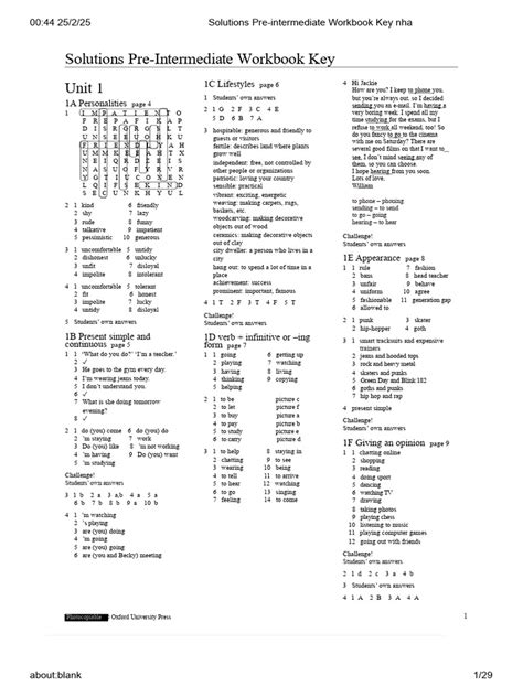 solutions pre intermediate workbook key 2nd edition Doc