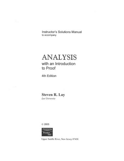 solutions steven lay manual real analysis Epub